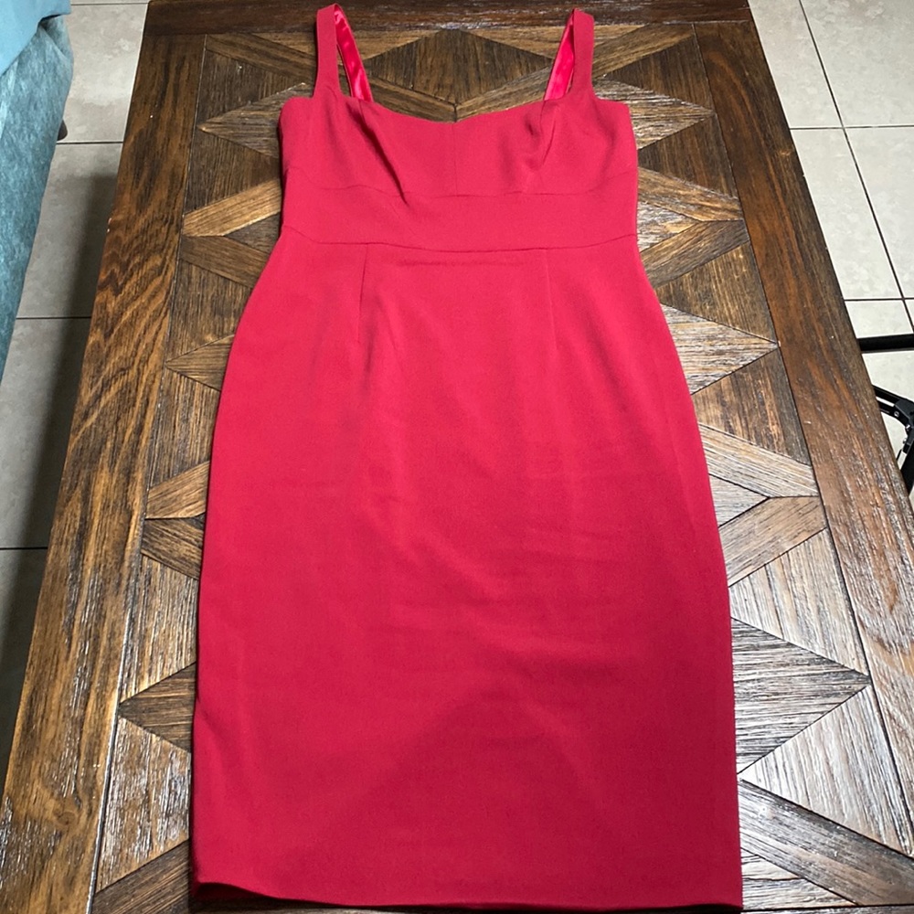 Jay Godfrey Deep Red Mid Length Dress Size 10 New!